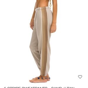 Aviator Nation 5-stripe sweatpants-Women’s MED (sand with tan stripes)